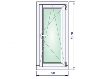 Holzfenster 590 x 1270 mm Kiefer Calcink DREH/KIPP