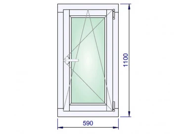 Holzfenster 590 x 1100 mm Kiefer Calcink DREH/KIPP