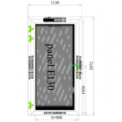 Brandschutztür Aluminium Tür 1130 x 2072 mm Profil MB78ei 2