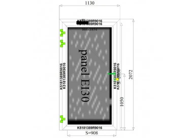 Brandschutztür Aluminium Tür 1130 x 2072 mm Profil MB78ei