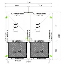 Aluminium Tür 2250 x 2320 mm Aluprof MB45 2