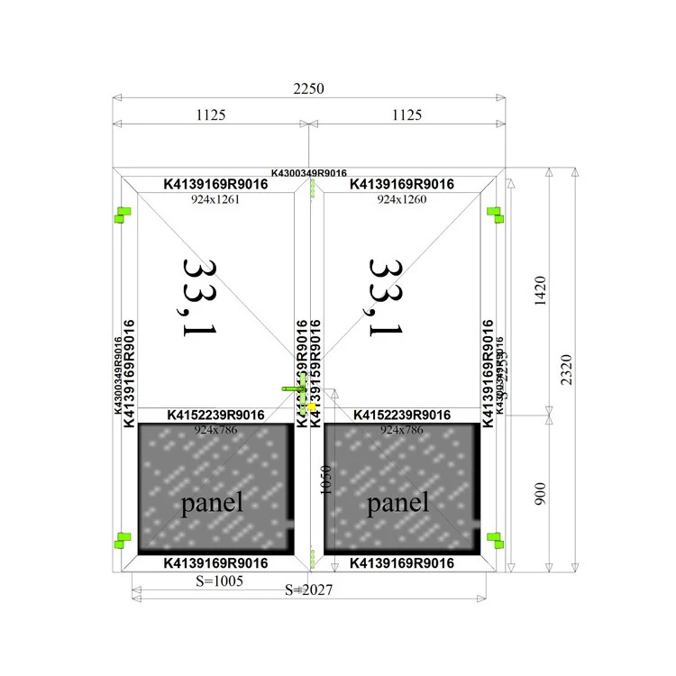 Aluminium Tür 2250 x 2320 mm Aluprof MB45