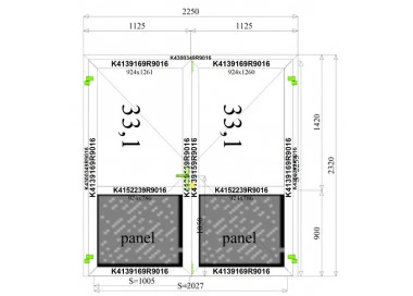 Aluminium Tür 2250 x 2320 mm Aluprof MB45
