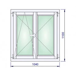 Holzfenster 1040 x 1100 mm Kiefer Calcink DREH/KIPP | DREH