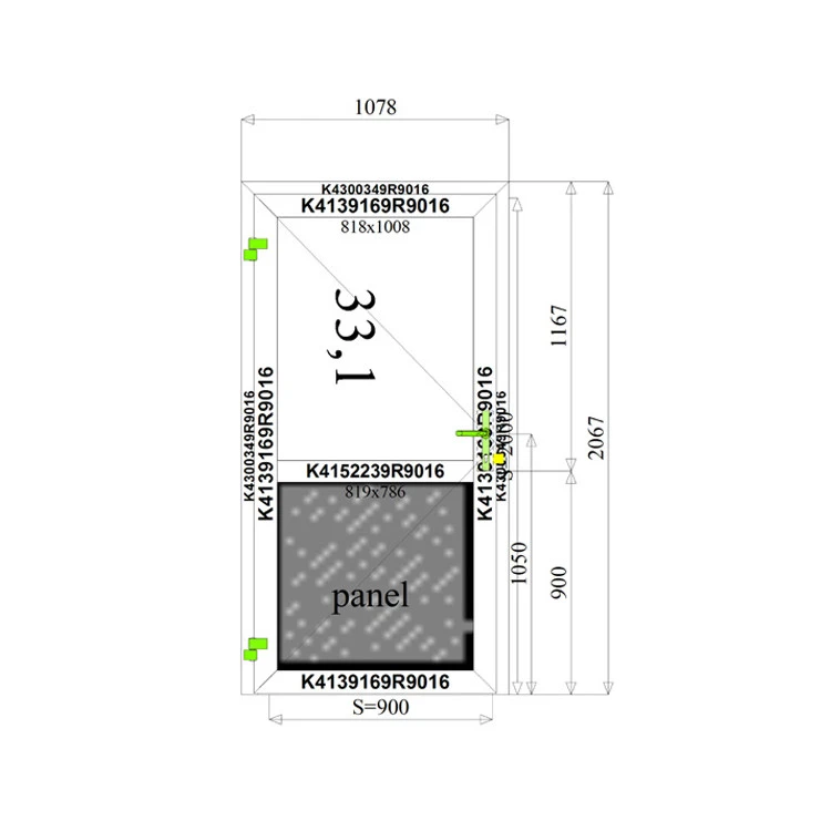 Aluminium Tür 1078 x 2067 mm Aluprof MB45