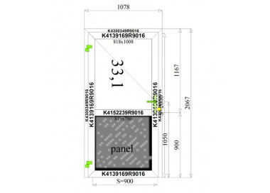 Aluminium Tür 1078 x 2067 mm Aluprof MB45