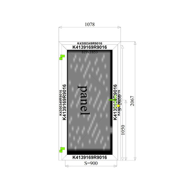 Aluminium Tür 1078 x 2067 mm Paneel Profil MB45