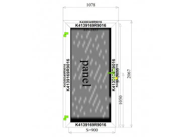 Aluminium Tür 1078 x 2067 mm Paneel Profil MB45