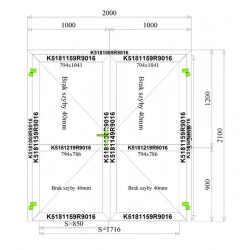 Aluminium Tür 2400 x 2100 mm Profil MB45 2