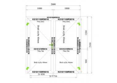 Aluminium Tür 2400 x 2100 mm Profil MB45
