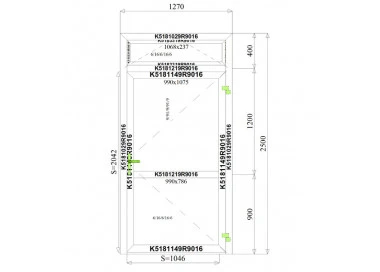 Aluminium Tür 1270 x 2500 mm mit Oberlicht Aluprof MB70