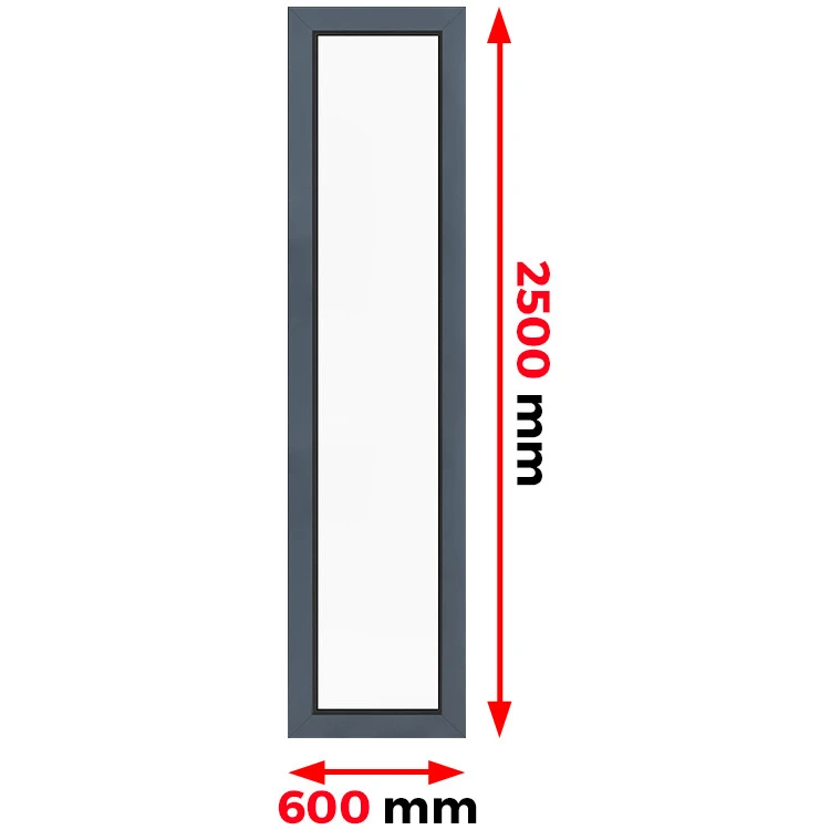 Aluminium Festverglasung 600 x 2500 mm MB-70
