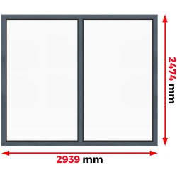 Aluminiumfenster Festverglasung 2932 x 2474 mm MB 79N