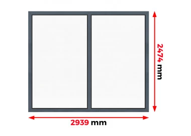 Aluminiumfenster Festverglasung 2932 x 2474 mm MB 79N