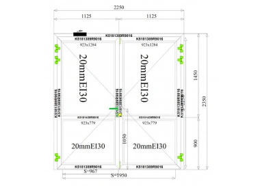 Aluminium Tür 2250 x 2350 mm EI30 Feuerschutz Brandschutz MB78ei