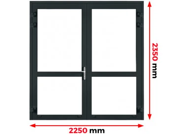 Aluminium Tür 2250 x 2350 mm EI30 Feuerschutz Brandschutz MB78ei