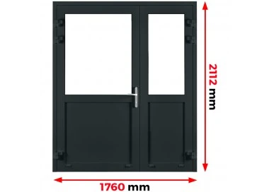 Aluminium Brandschutztüren EI30 1760 x 2112 mm MB-78EI