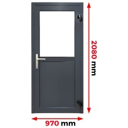 Aluminium Tür mit Platte Sicherheeitsglass 970 x 2080 mm MB-70
