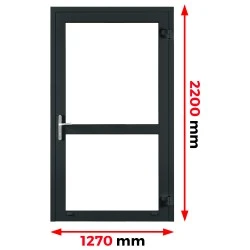 Aluminium Tür 1270 x 2200 mm Profil MB-70