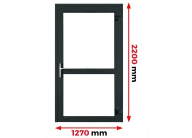 Aluminium Tür 1270 x 2200 mm Profil MB-70
