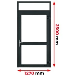 Aluminium Tür 1270 x 2500 mm mit Oberlicht Aluprof MB70
