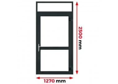 Aluminium Tür 1270 x 2500 mm mit Oberlicht Aluprof MB70