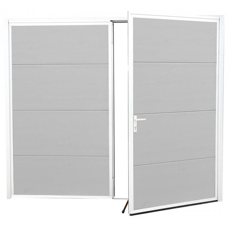 Aluminium Garagentor Zweiflügelig mit Paneel - 210 cm x 200 cm