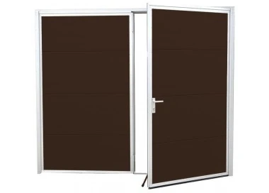 Aluminium Garagentor Zweiflügelig mit Paneel - 230 cm x 212,5 cm
