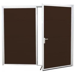 Aluminium Garagentor Zweiflügelig mit Paneel - 230 cm x 225 cm 2