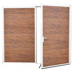 Aluminium Garagentor Zweiflügelig mit Paneel - 200 cm x 225 cm 2