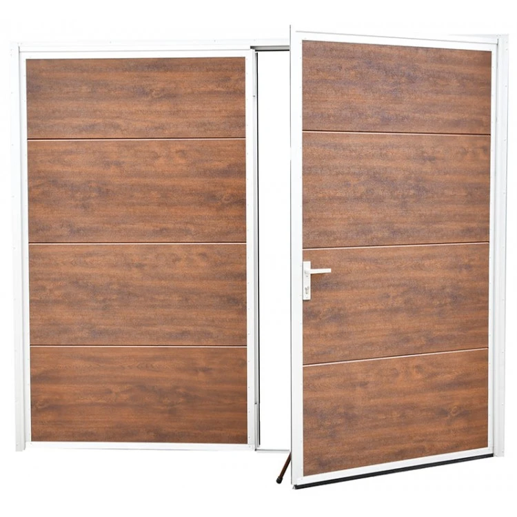 Aluminium Garagentor Zweiflügelig mit Paneel - 240 cm x 212,5 cm