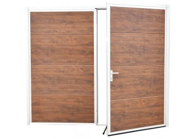 Aluminium Garagentor Zweiflügelig mit Paneel - 240 cm x 225 cm