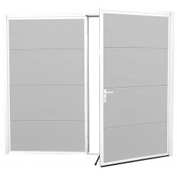 Aluminium Garagentor Zweiflügelig mit Paneel - 250 cm x 212,5 cm 2