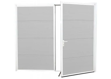 Aluminium Garagentor Zweiflügelig mit Paneel - 250 cm x 225 cm