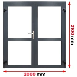 Aluminium Tür 2000 x 2100 mm profil MB70