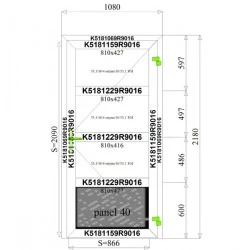 Aluminiumtür mit Oberlicht 1080 x 2180 mm MB70 2