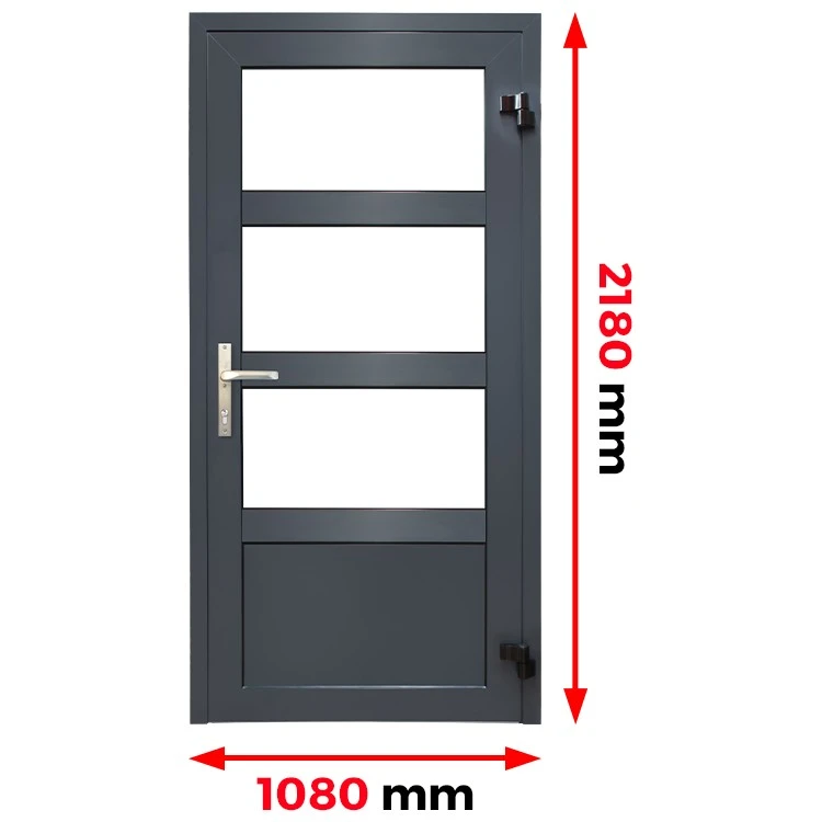 Aluminiumtür mit Oberlicht 1080 x 2180 mm MB70