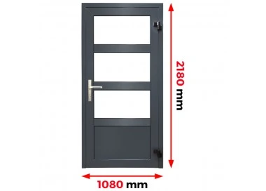 Aluminiumtür mit Oberlicht 1080 x 2180 mm MB70