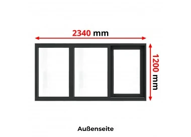 Aluminium Schiebefenster 2340 x 1200 mm MB70