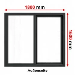 Aluminium Schiebefenster 1800 x 1600 mm MB77HS