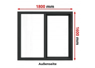 Aluminium Schiebefenster 1800 x 1600 mm MB77HS