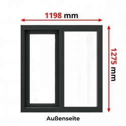 Aluminium Schiebefenster 1198 x 1275 mm MB-77HS