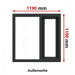 Aluminium Schiebefenster 1190 x 1190 mm MB77HS