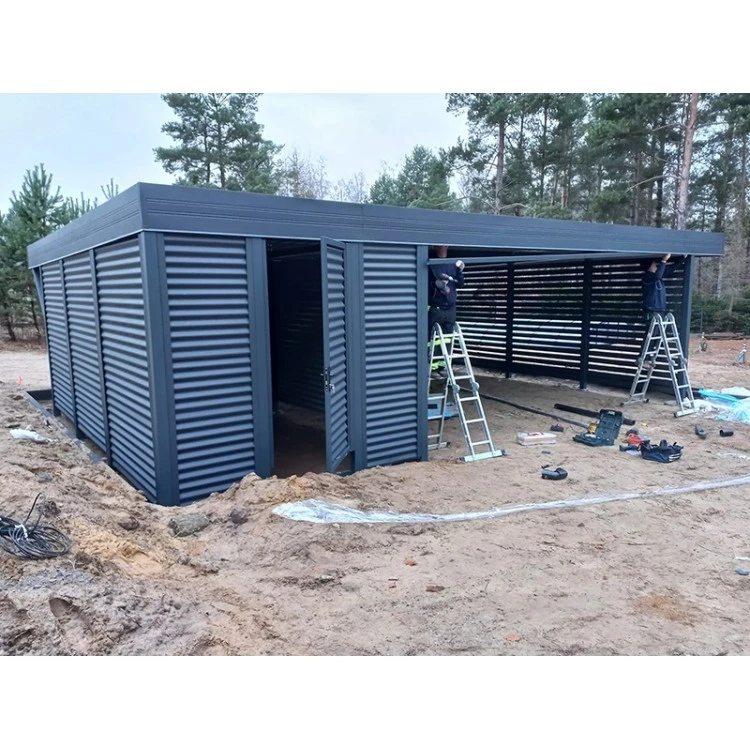 Carport Stahl Modern Garagen 6x6m Wande 6+0