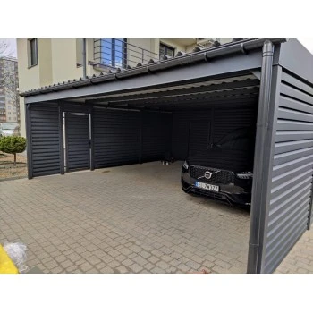 Carport Stahl Modern Garagen 6x6m Wande 1+0