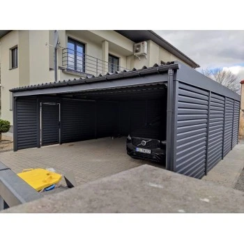 Carport Stahl Modern Garagen 6x6m Wande 1+0