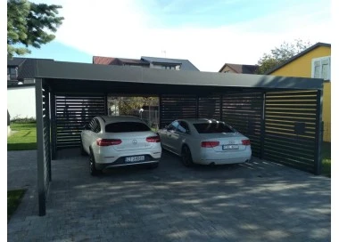 Carport Stahl Modern Garagen 3x6 m Wande 2+0