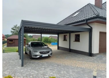Carport Stahl Modern Garagen 6x6m Wande 1+0