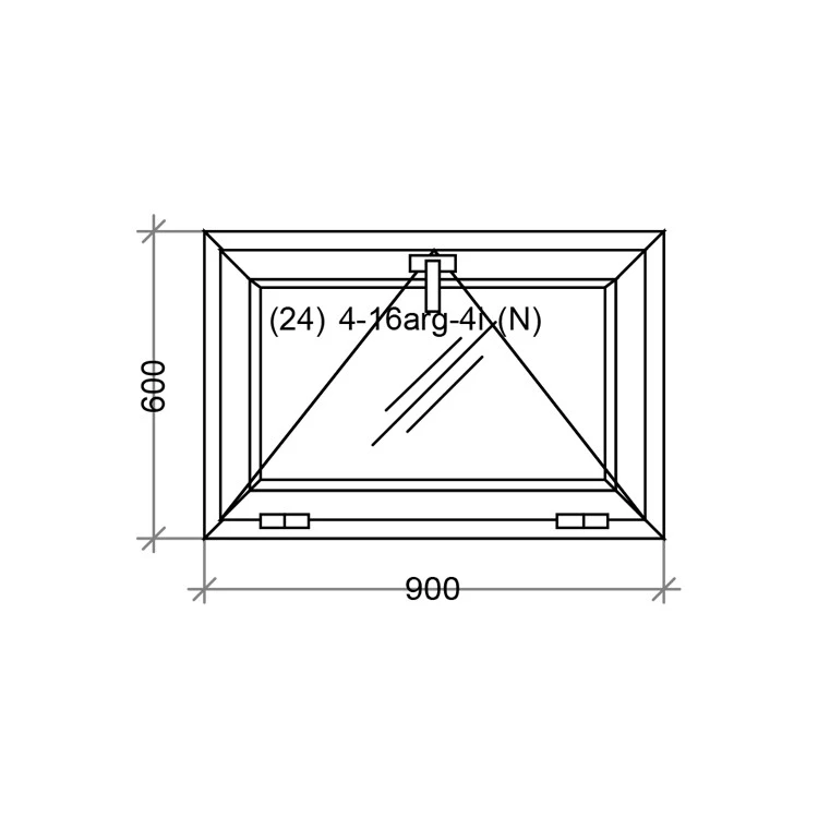 PVC Fenster Kipp 900 x 600 mm Weiß