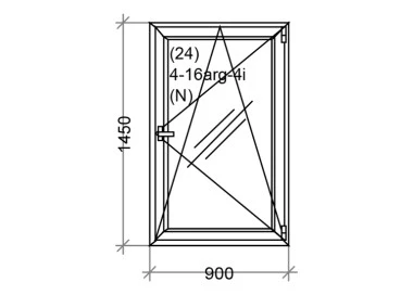 PVC Fenster Dreh-Kipp 900 x 1450 mm Weiß